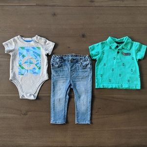 🐢 H&M / LRG / Carter's 2 Shirt & Pant Set